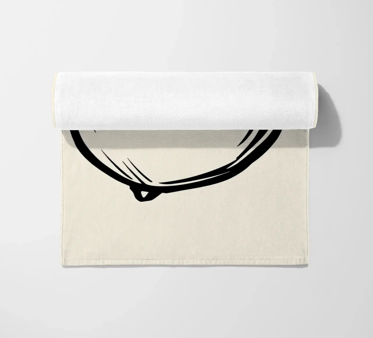 Illustrazione dettagliata di una singola ghianda in bianco e nero telo mare da DesignDoodle