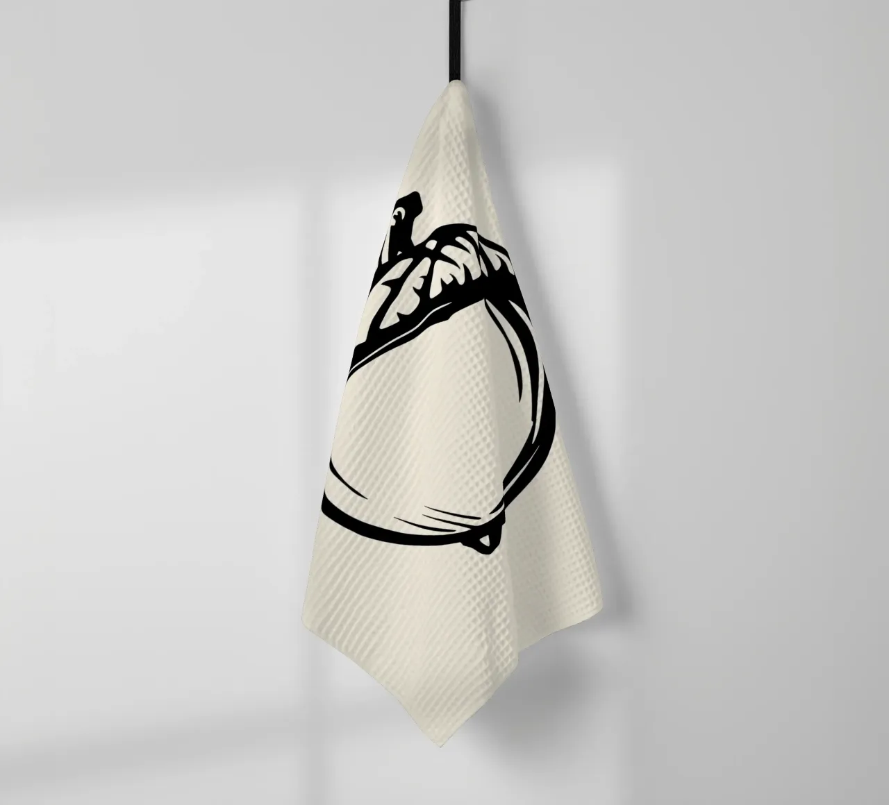 Illustrazione dettagliata di una singola ghianda in bianco e nero canovaccio da cucina da DesignDoodle