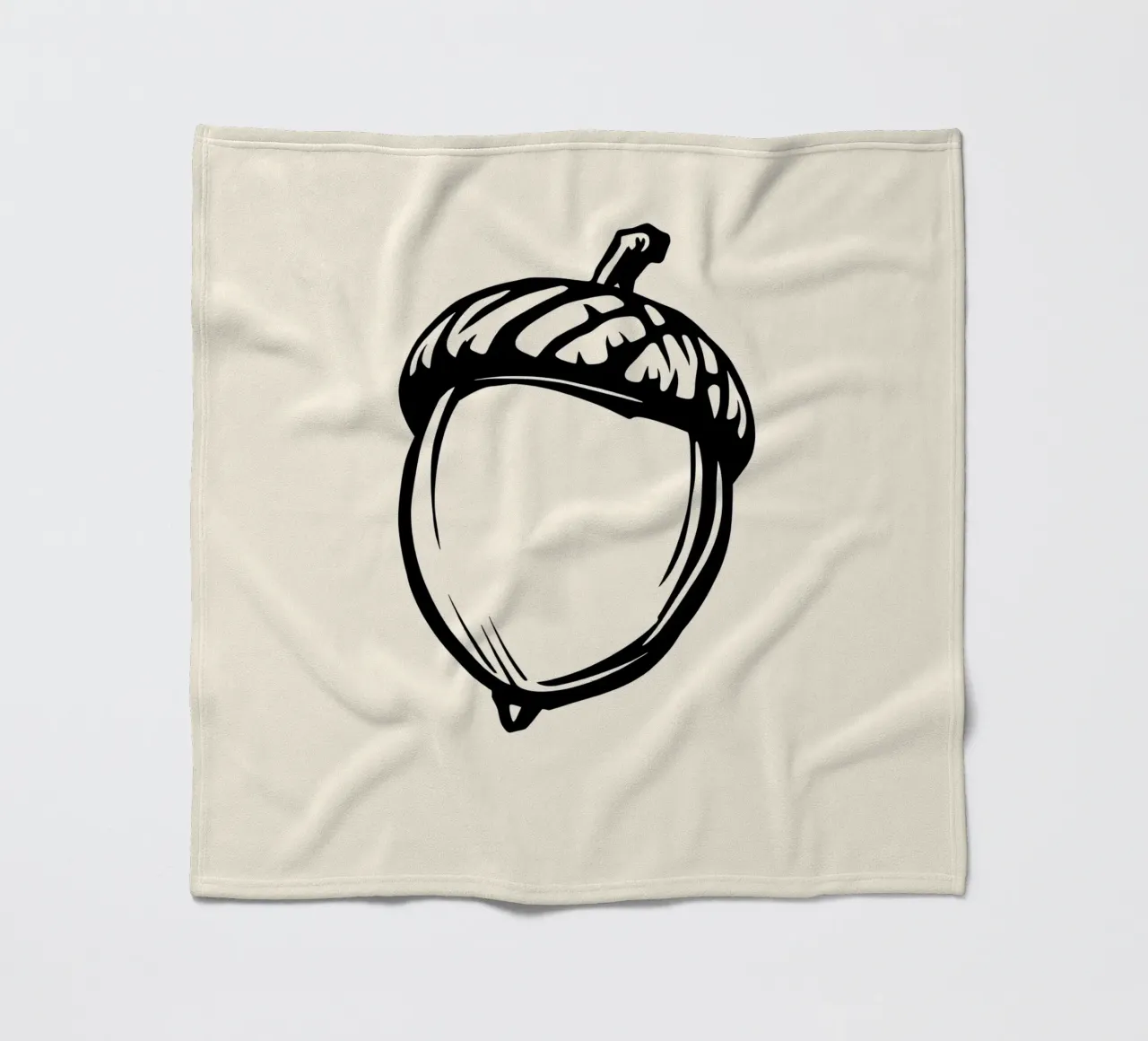 Illustrazione dettagliata di una singola ghianda in bianco e nero coperta in pile da DesignDoodle