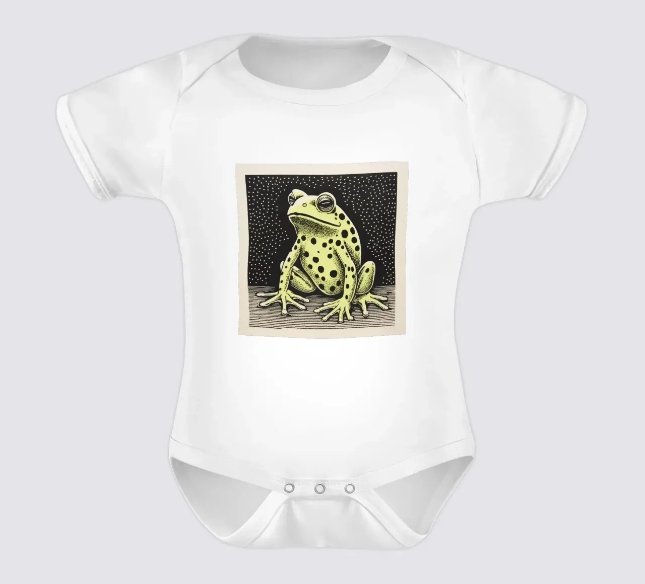 Rana verde 1 body neonato maniche corte da Minimal Animal Art