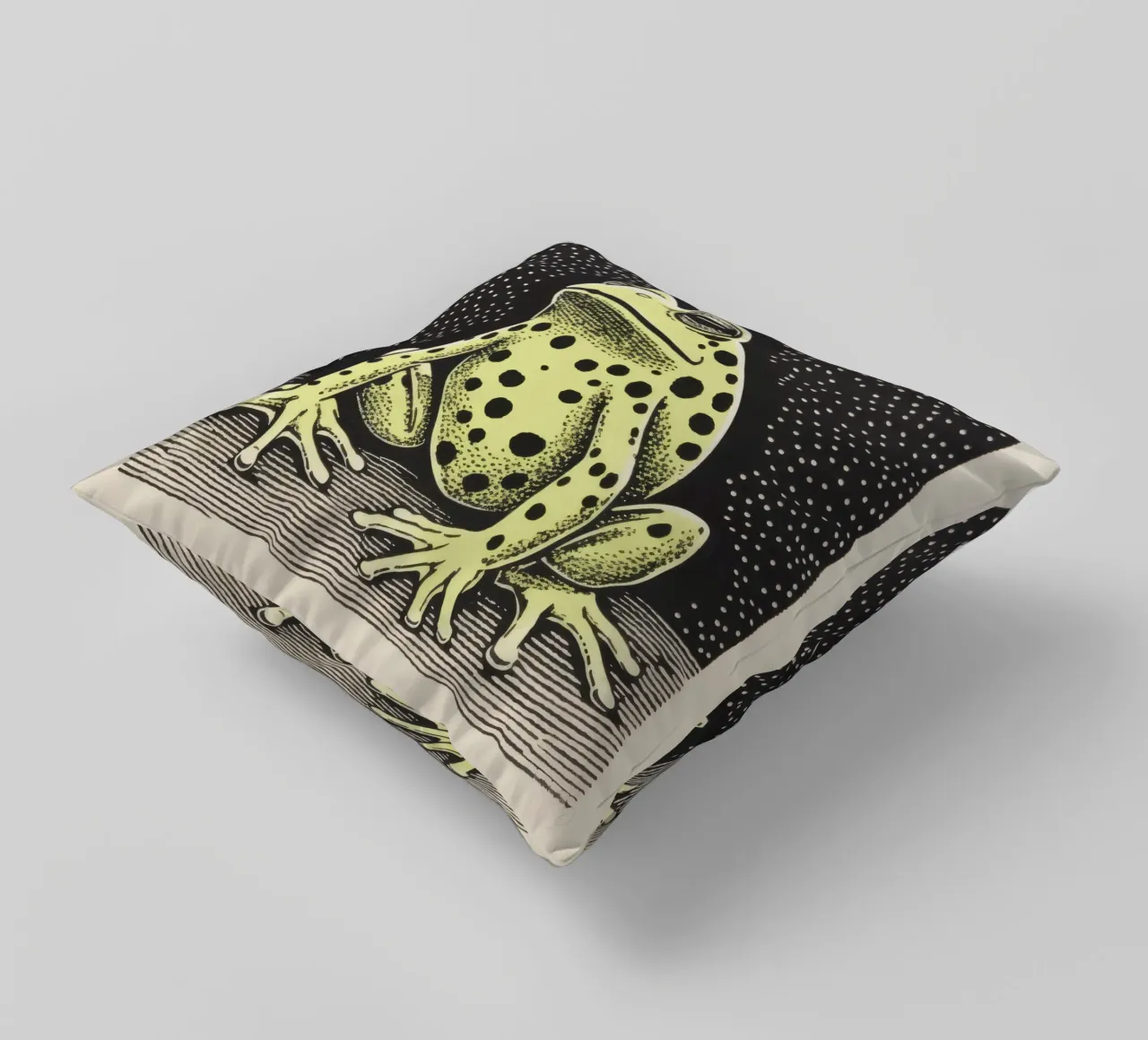 Rana verde 1 cuscino da Minimal Animal Art