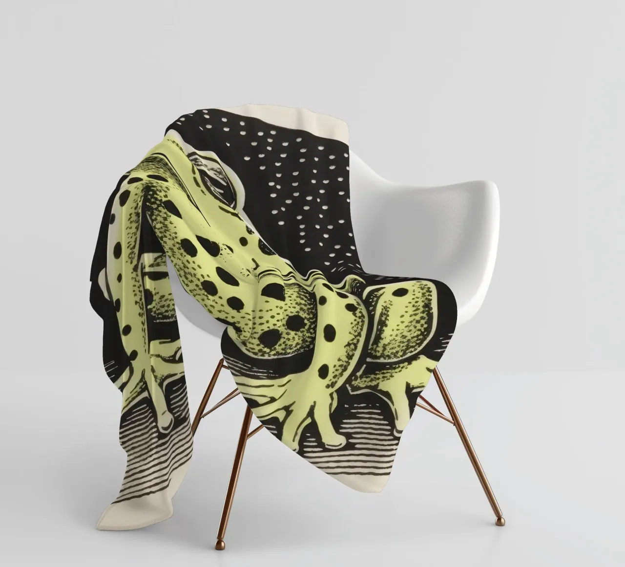 Rana verde 1 coperta in pile da Minimal Animal Art
