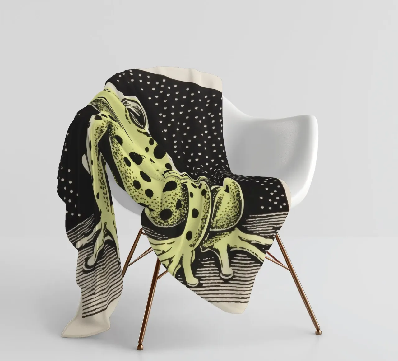 Rana verde 1 coperta in pile da Minimal Animal Art