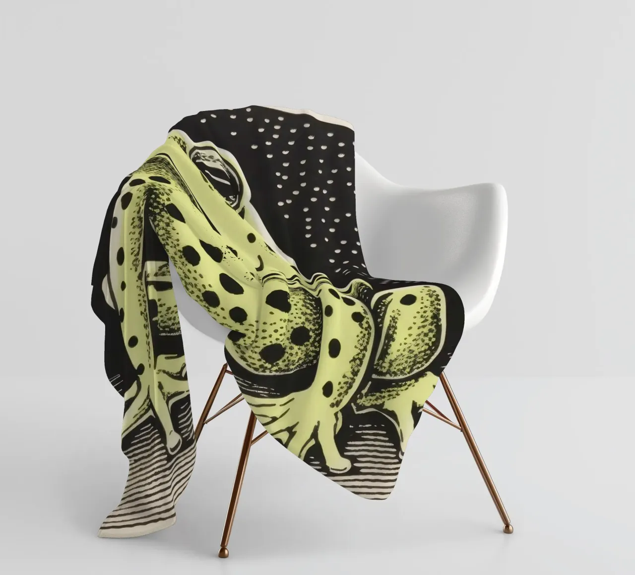 Rana verde 1 coperta in pile da Minimal Animal Art