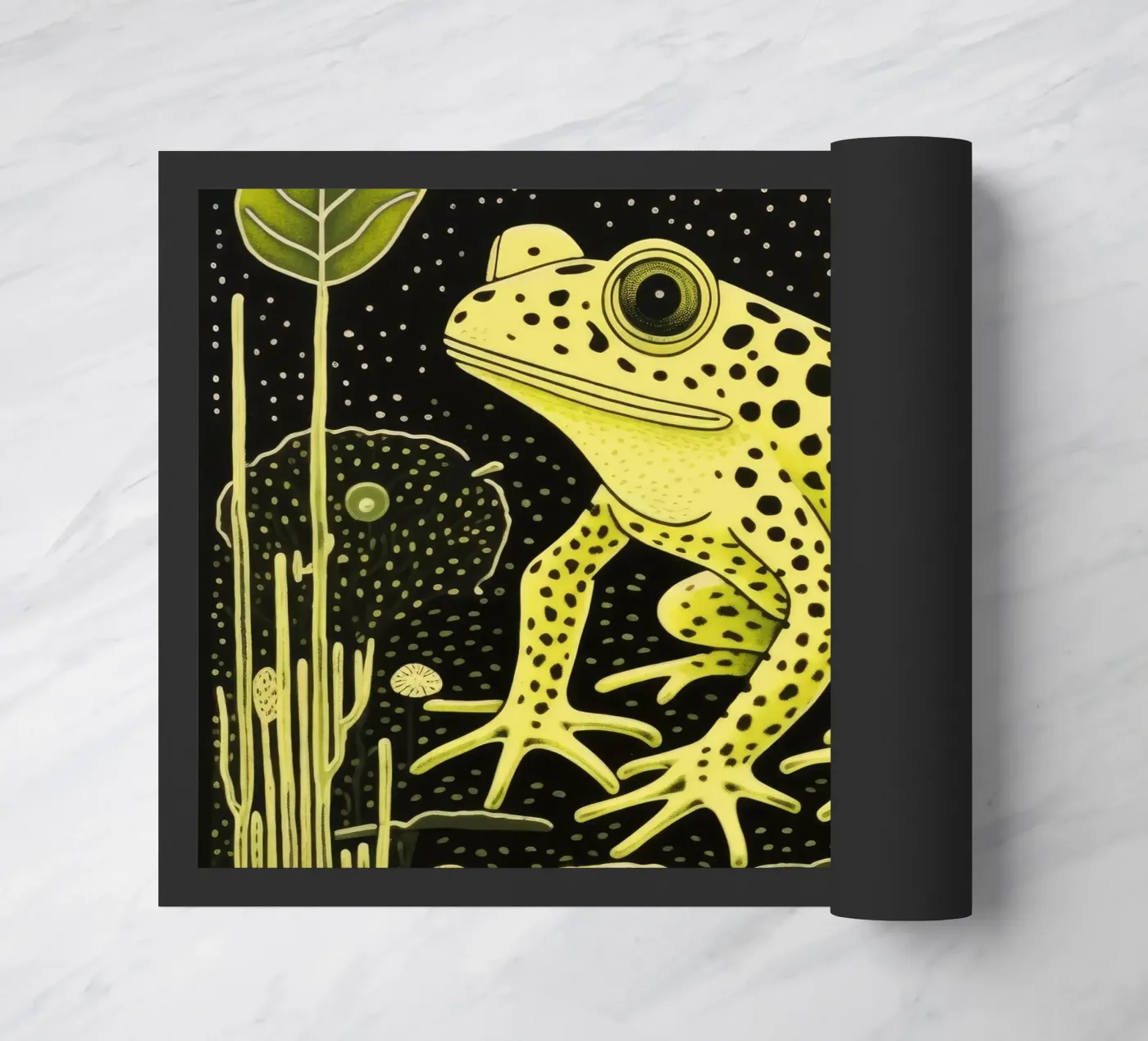 Green Frog doormat by Minimal Animal Art