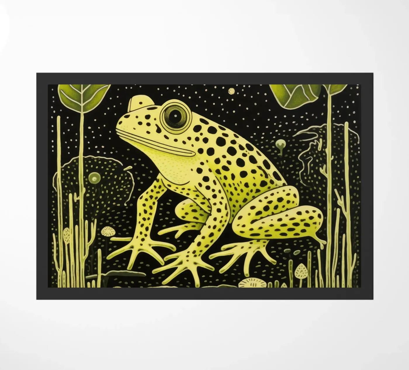 Green Frog doormat by Minimal Animal Art