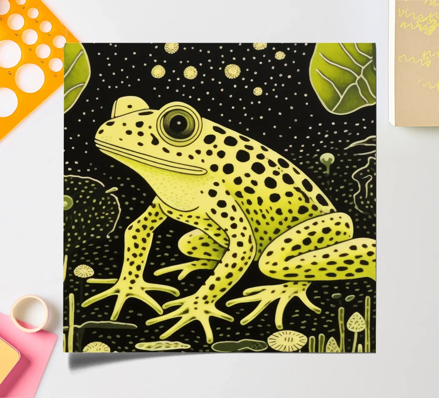 Green Frog sticker sheet by Minimal Animal Art