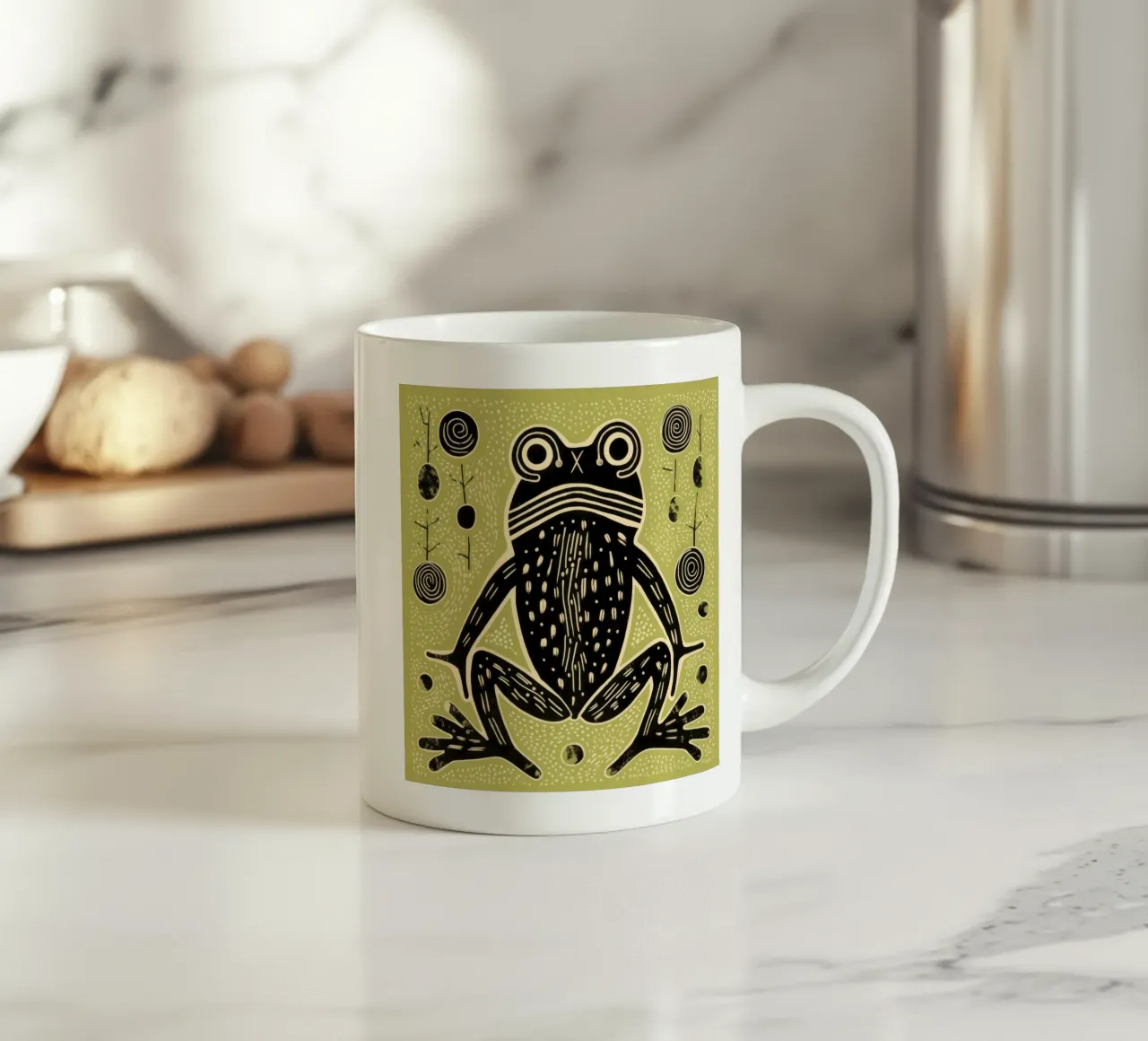 Rana verde 3 tazza in ceramica da Minimal Animal Art