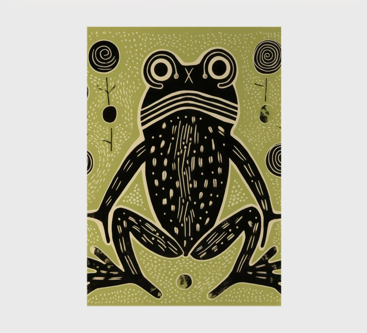 Green Frog 3 notebook by Minimal Animal Art