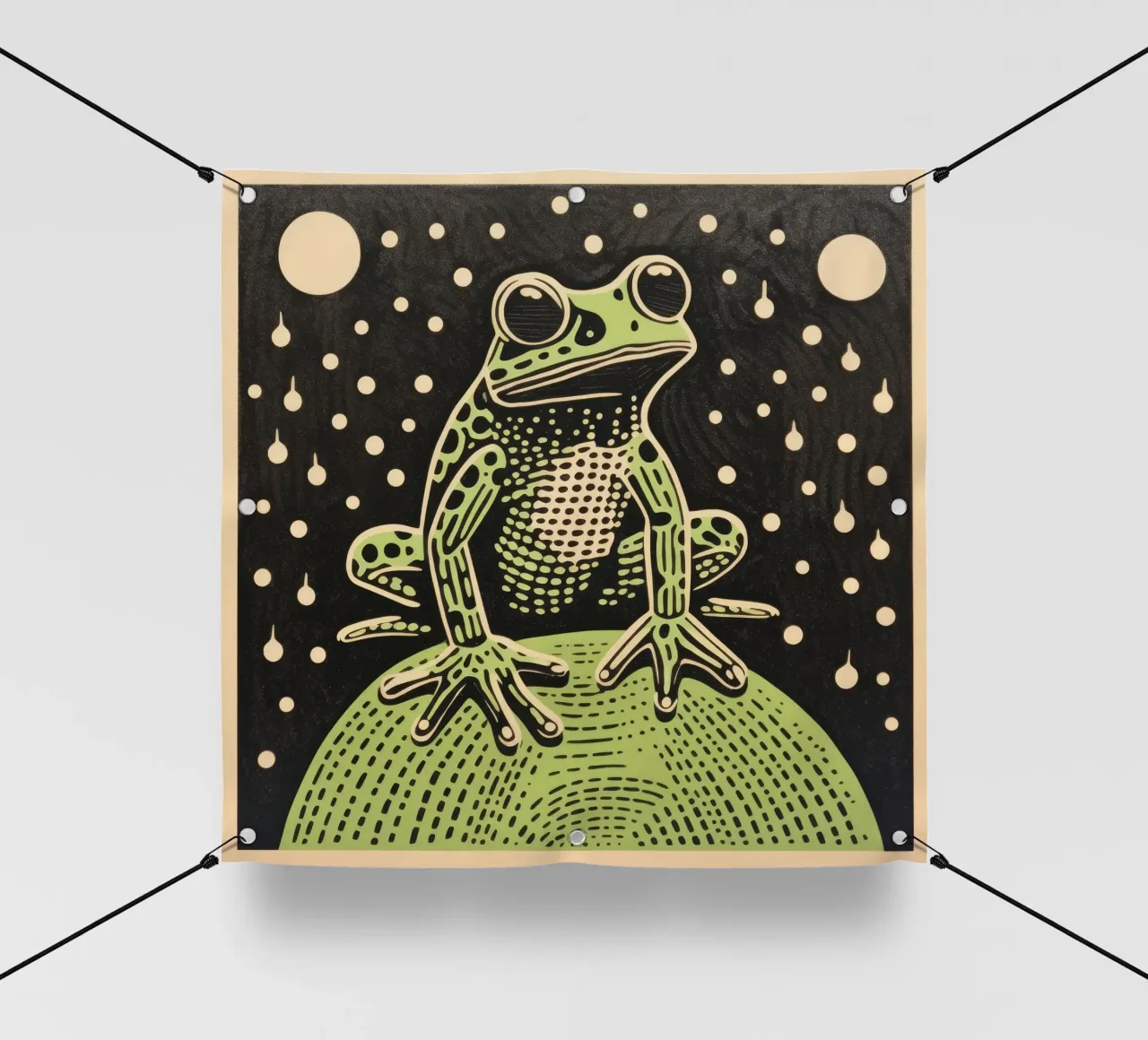 Rana verde 4 telo in pvc da Minimal Animal Art