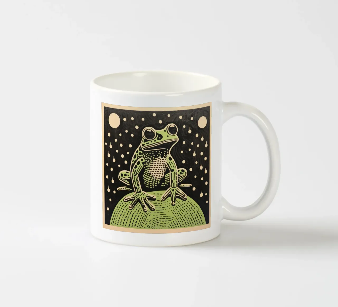 Rana verde 4 tazza in ceramica da Minimal Animal Art