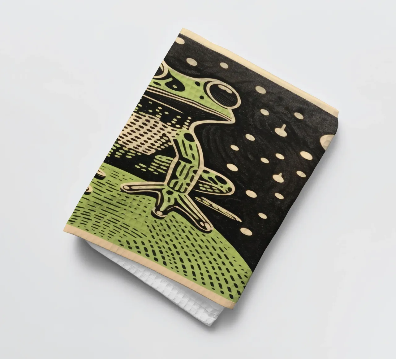 Grüner Frosch 4 Geschirrtuch von Minimal Animal Art