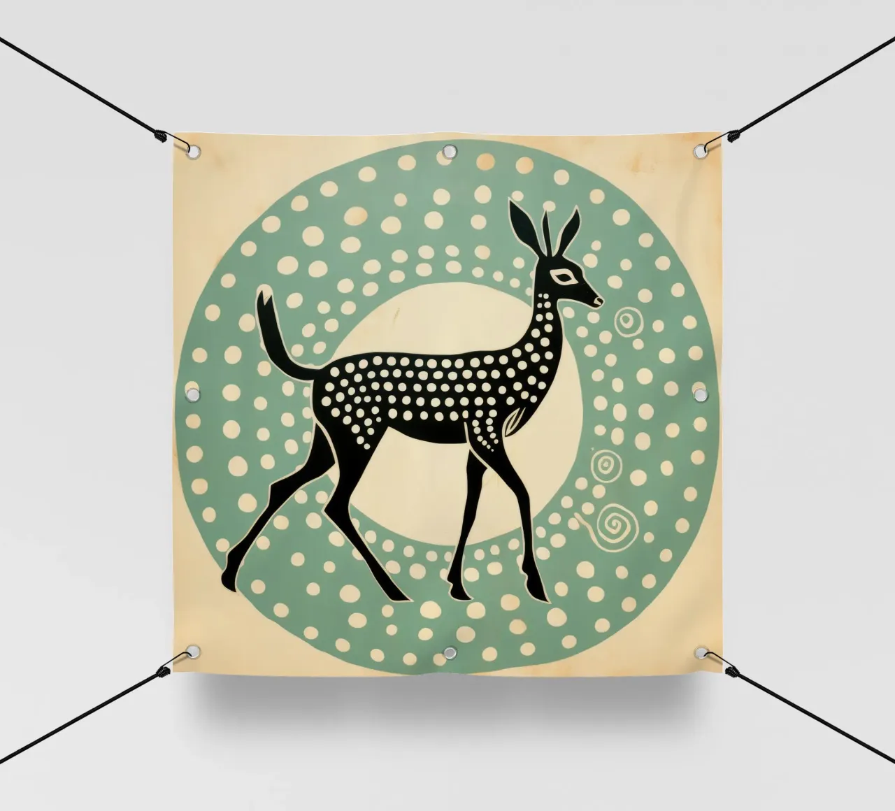 Gazzella verde 1 telo in pvc da Minimal Animal Art