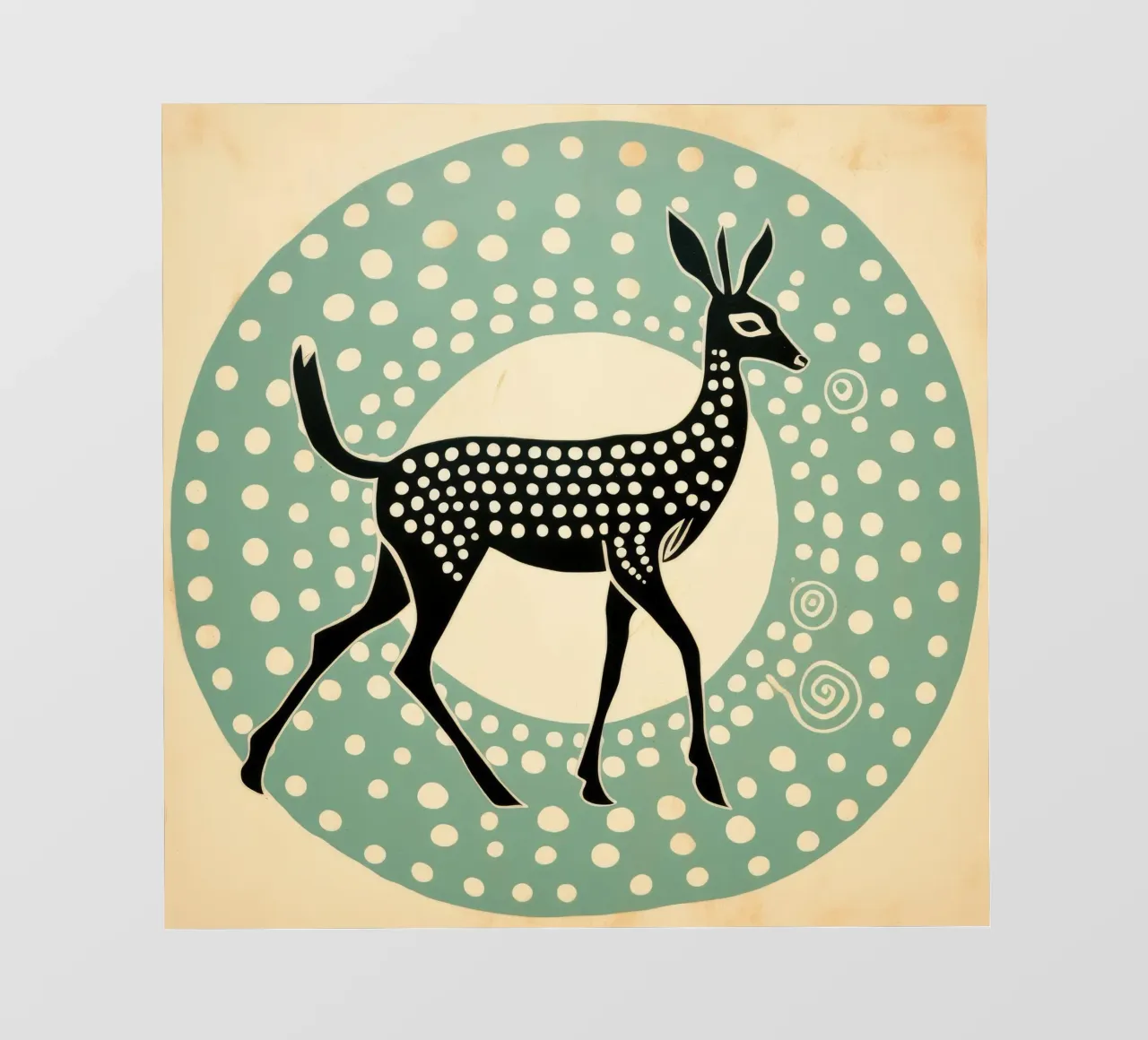 Gazzella verde 1 telo in pvc da Minimal Animal Art