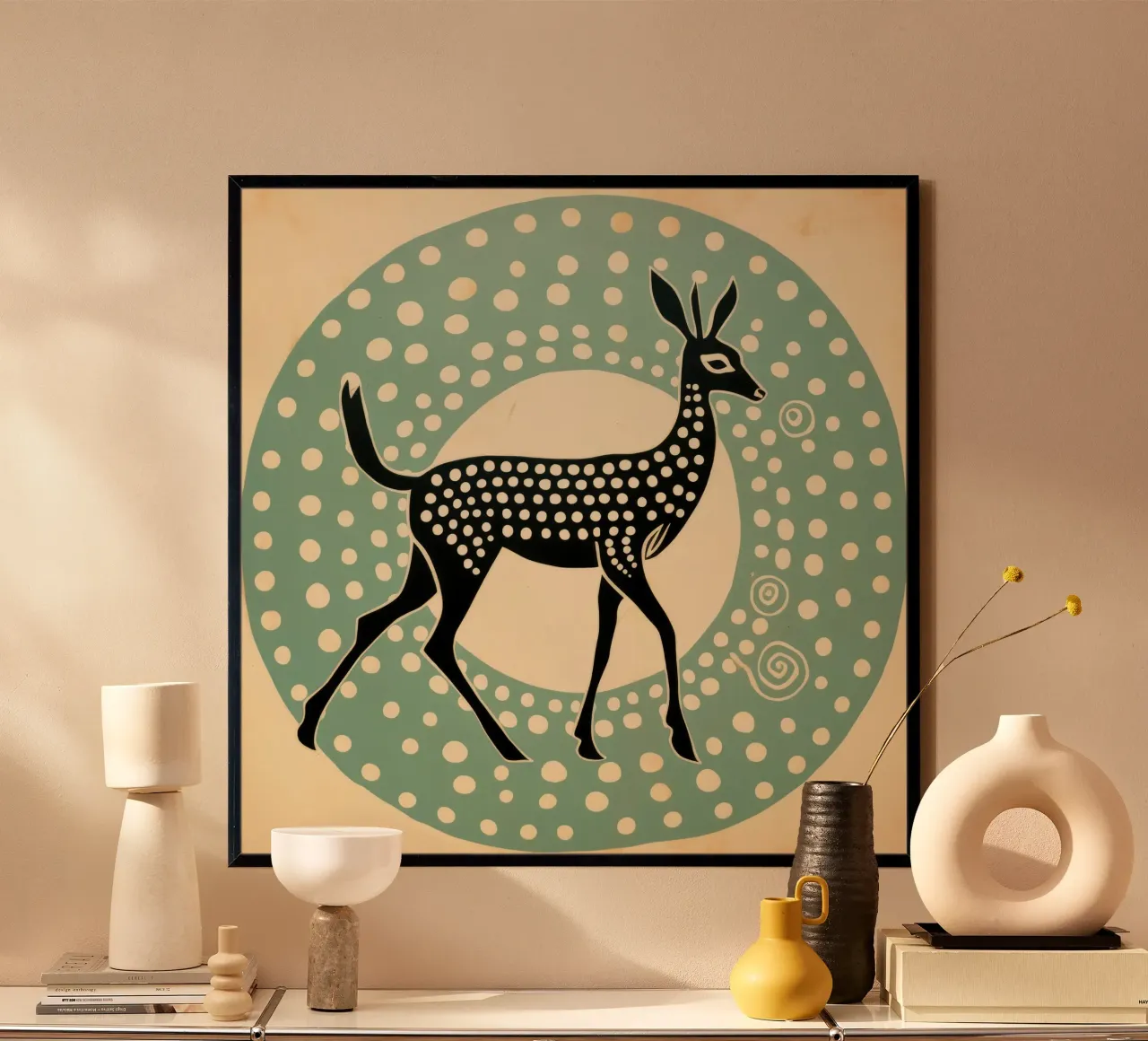 Gazzella verde poster da Minimal Animal Art