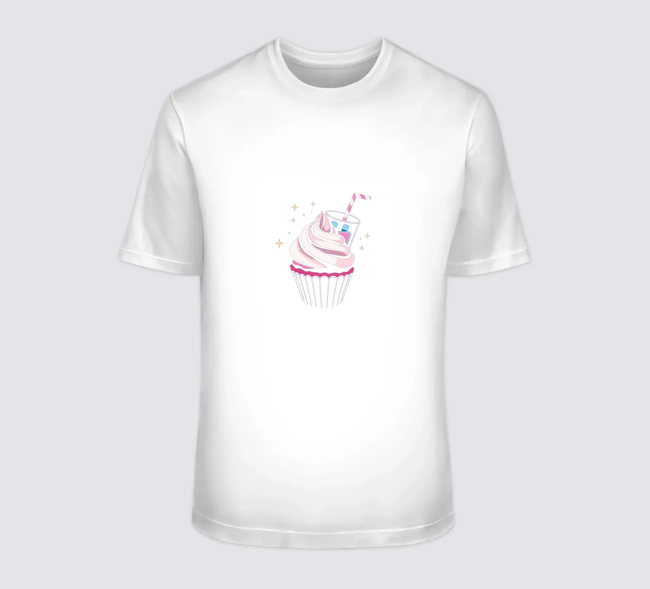 Cupcake colorati con glassa vorticosa e sormontati t-shirt da DesignDoodle
