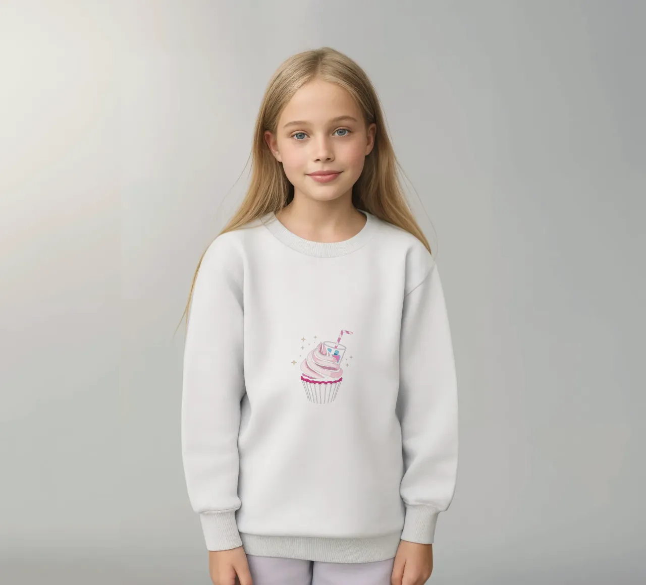 Cupcake colorati con glassa vorticosa e sormontati felpa bambino da DesignDoodle