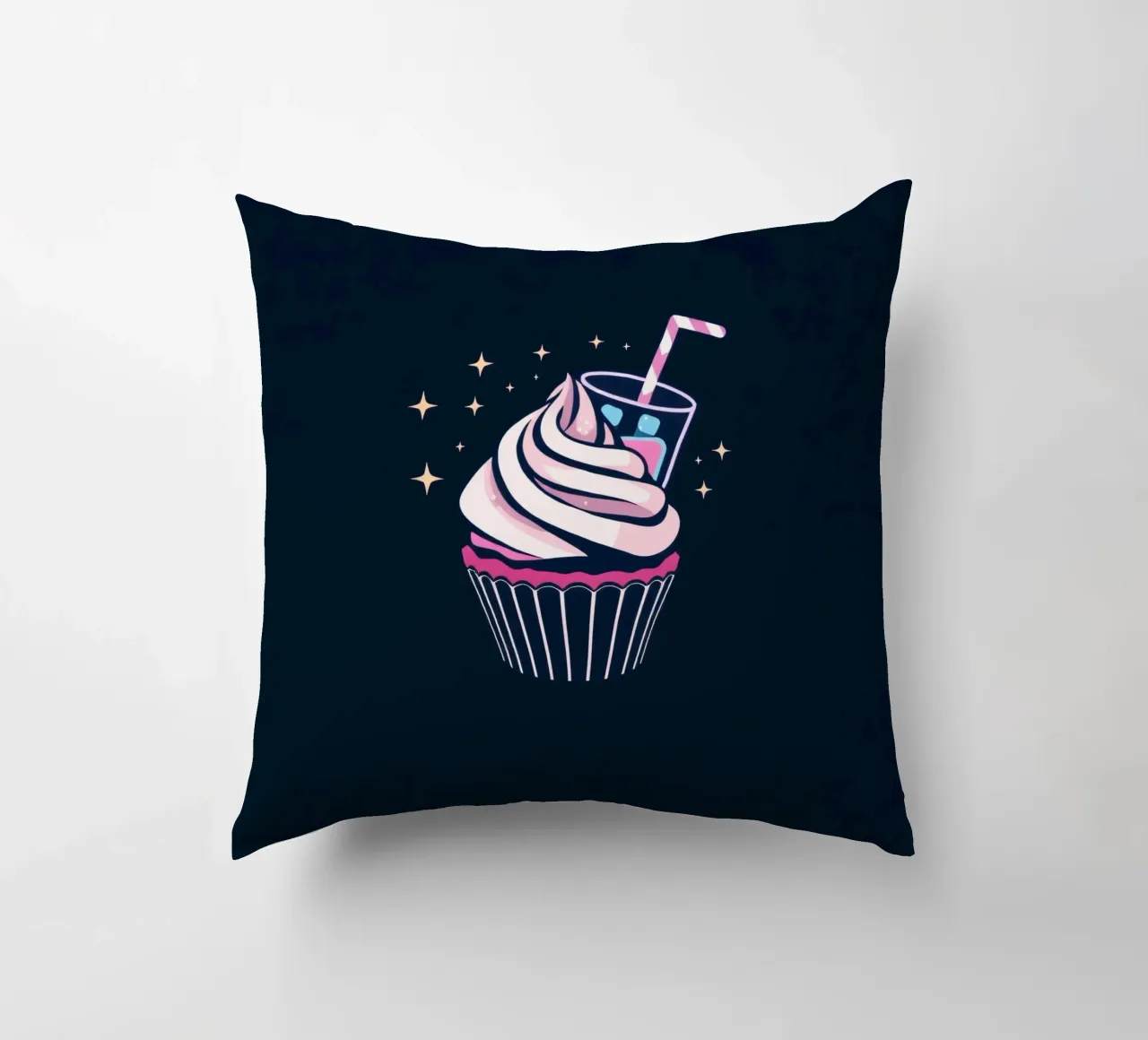 Cupcake colorati con glassa vorticosa e sormontati cuscino da DesignDoodle