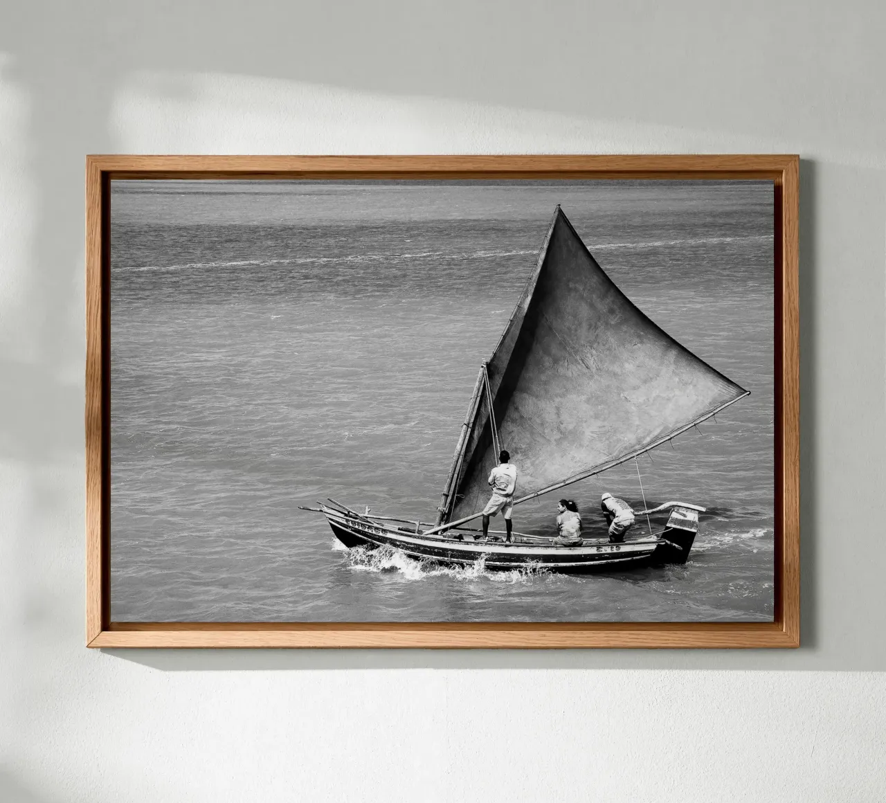 Sailboat no. 1 BW tela con Cornice a cassetta da adrianooliveiraphoto