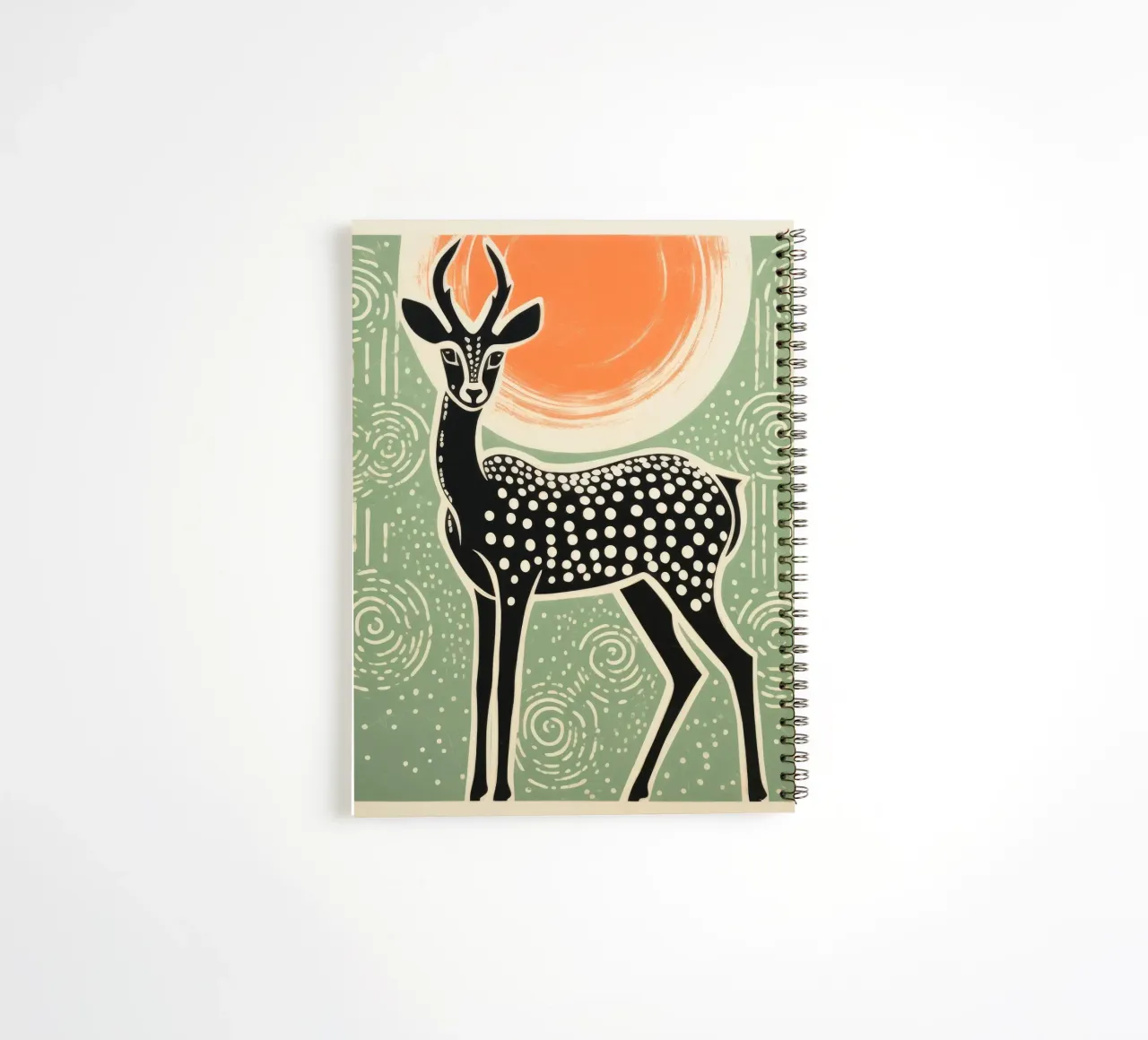 Green Gazelle 2 spiral notebook by Minimal Animal Art