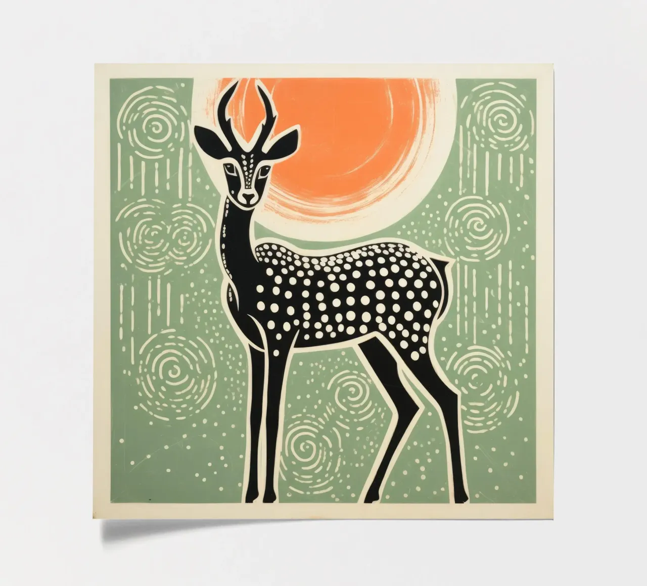 Green Gazelle 2 sticker sheet by Minimal Animal Art