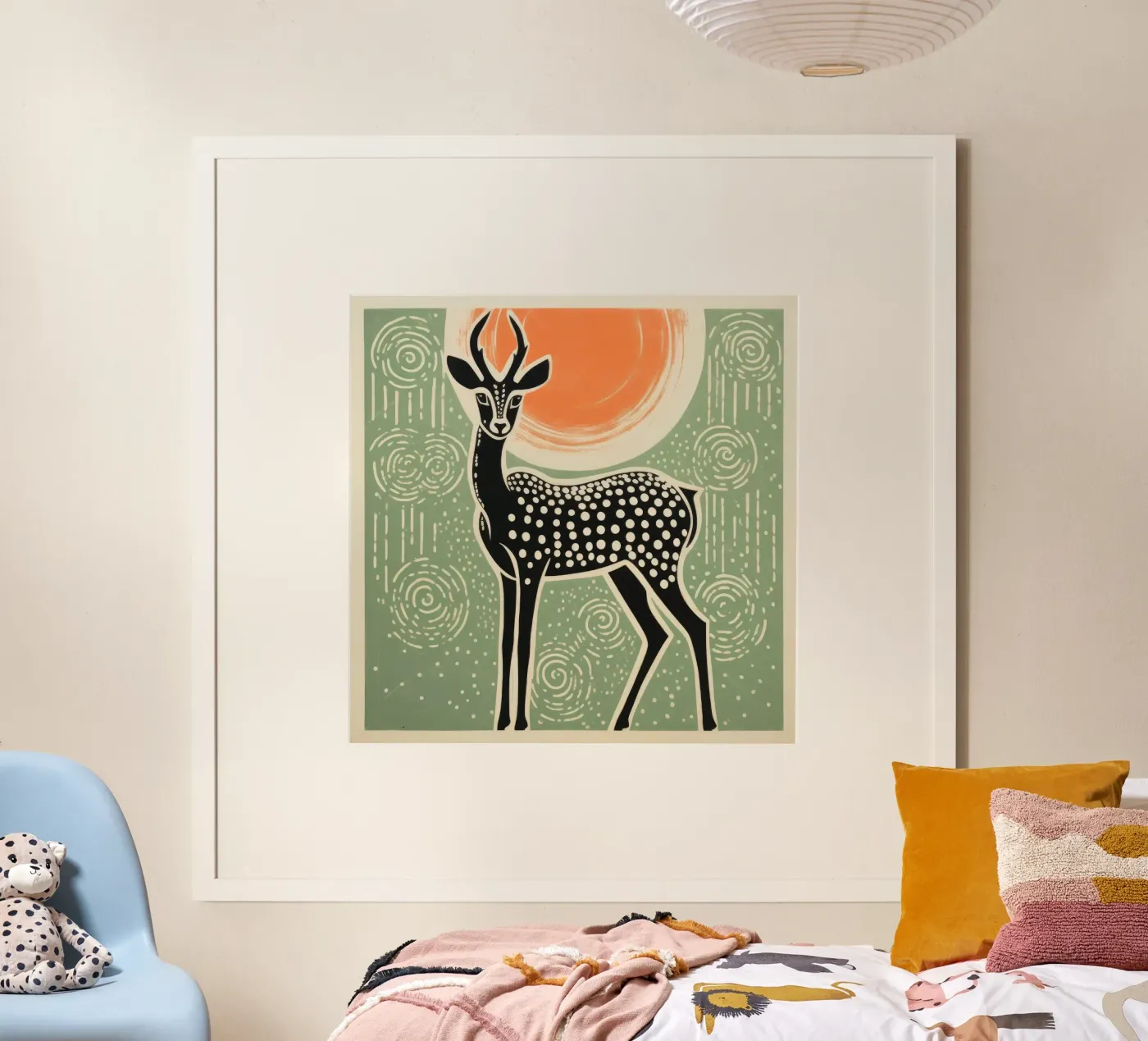 Green Gazelle poster da Minimal Animal Art