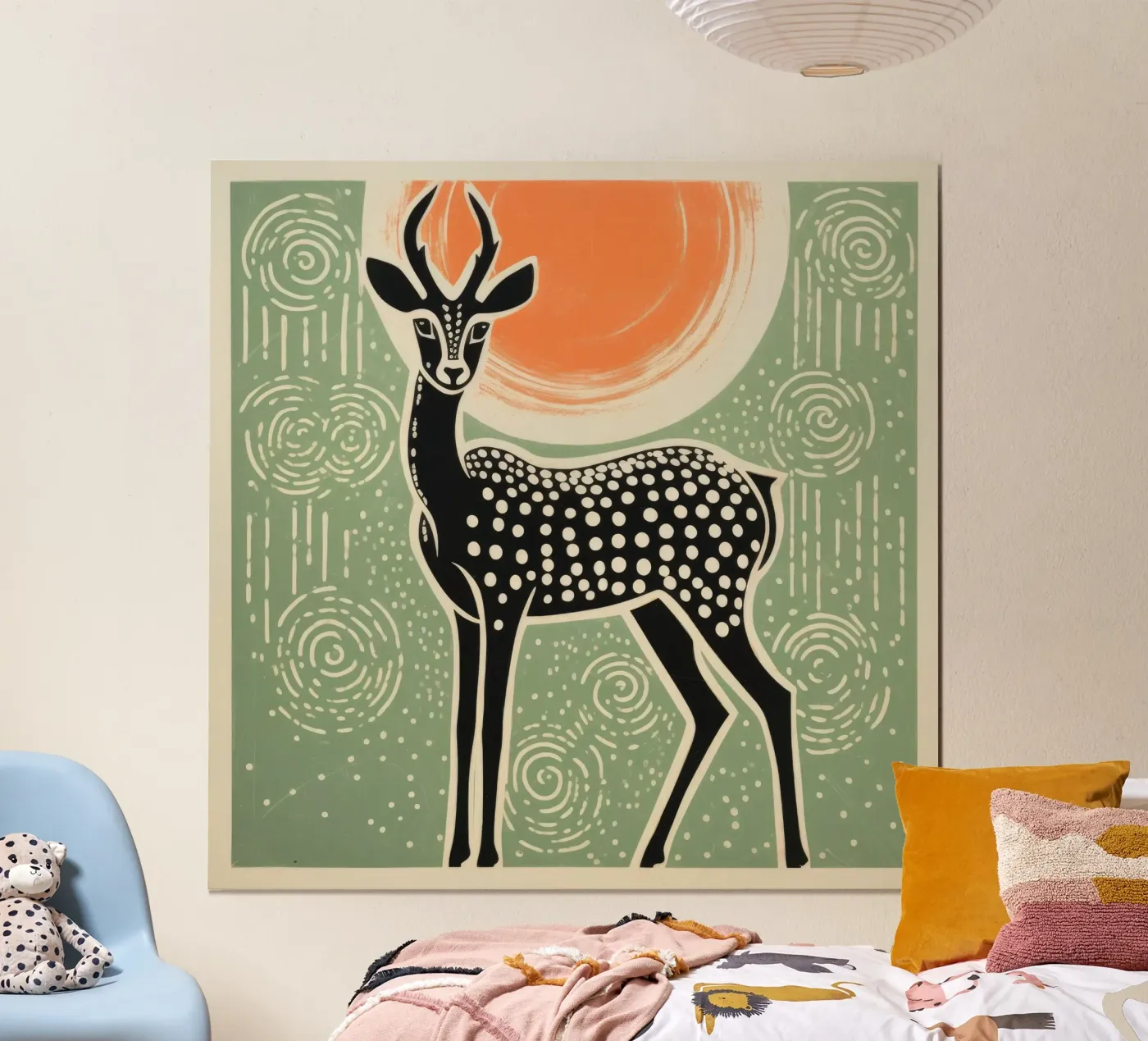 Green Gazelle poster da Minimal Animal Art