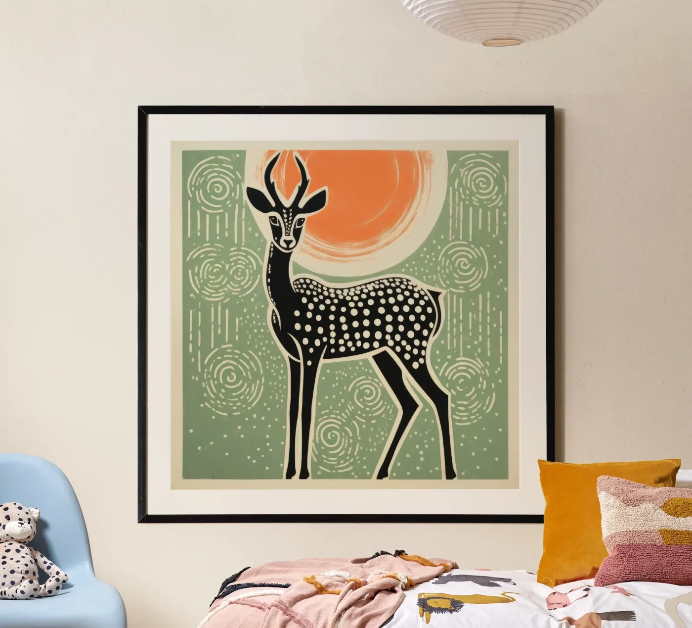 Green Gazelle poster da Minimal Animal Art