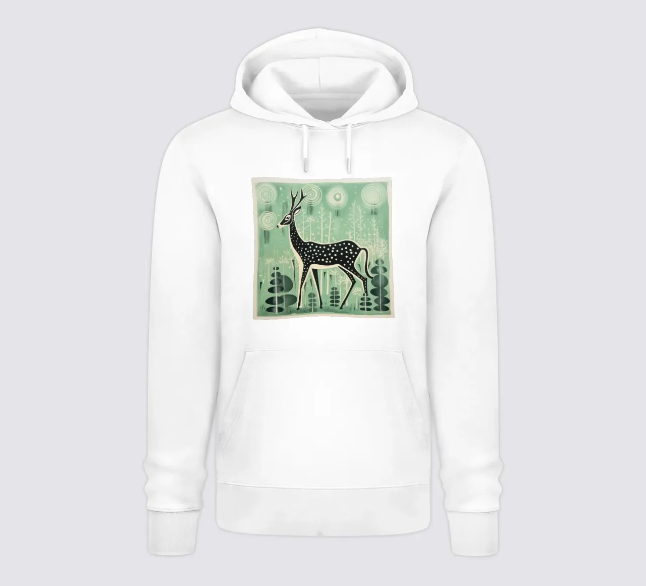 Gazzella verde 3 felpa con cappuccio da Minimal Animal Art