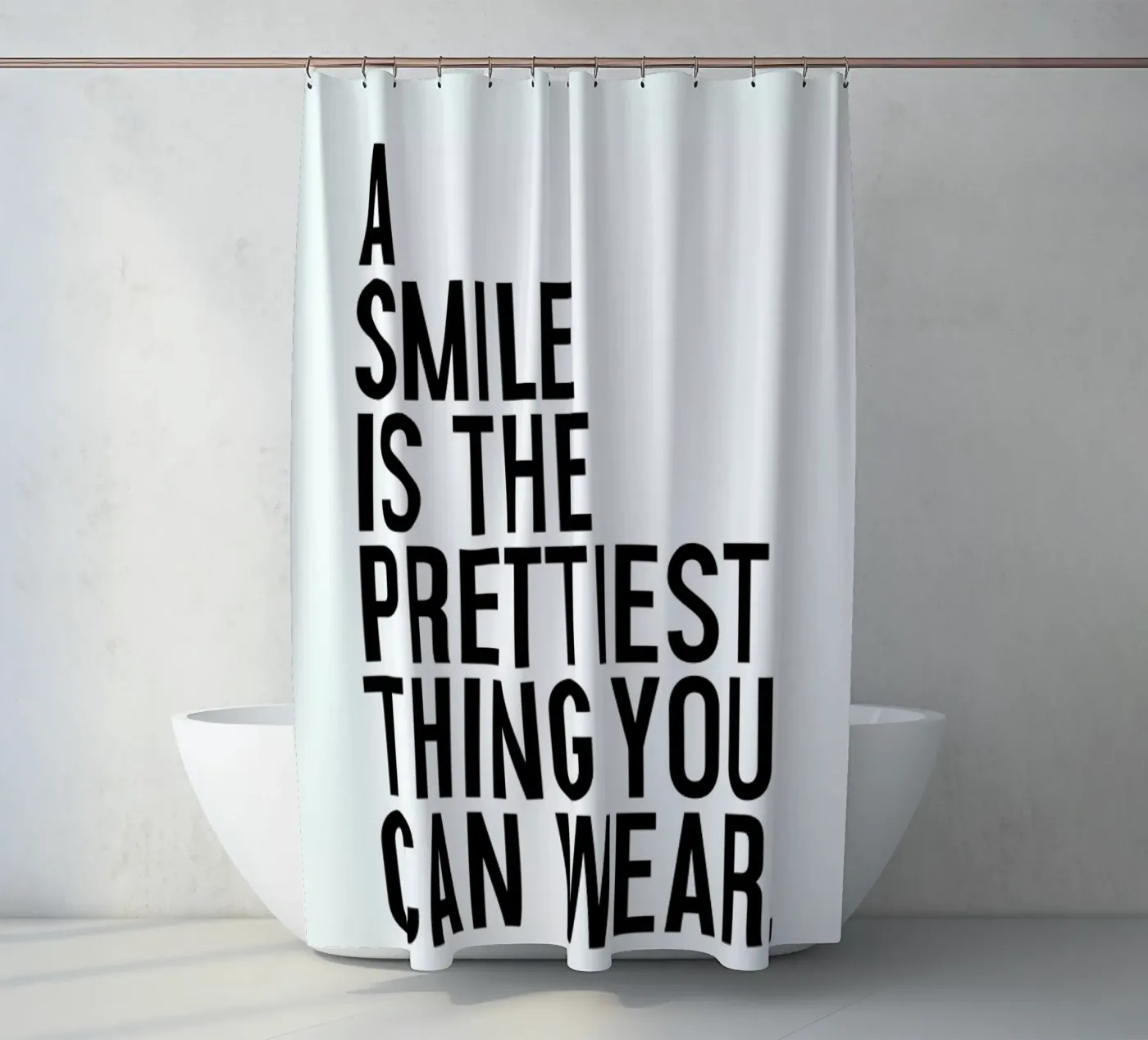 A Smile Is The Prettiest tenda da doccia da Honeymoon Hotel