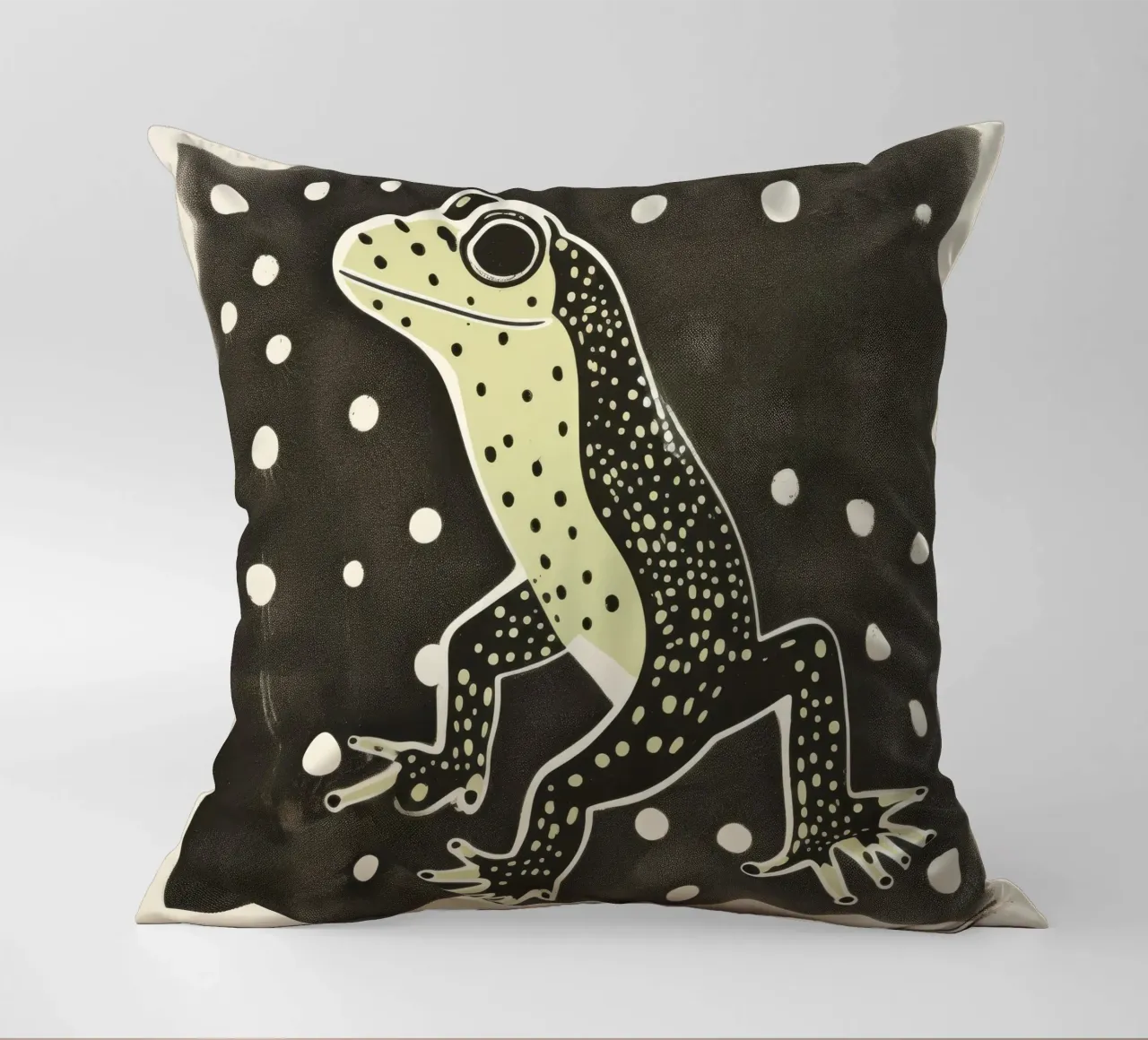 Geco verde 1 cuscino da Minimal Animal Art