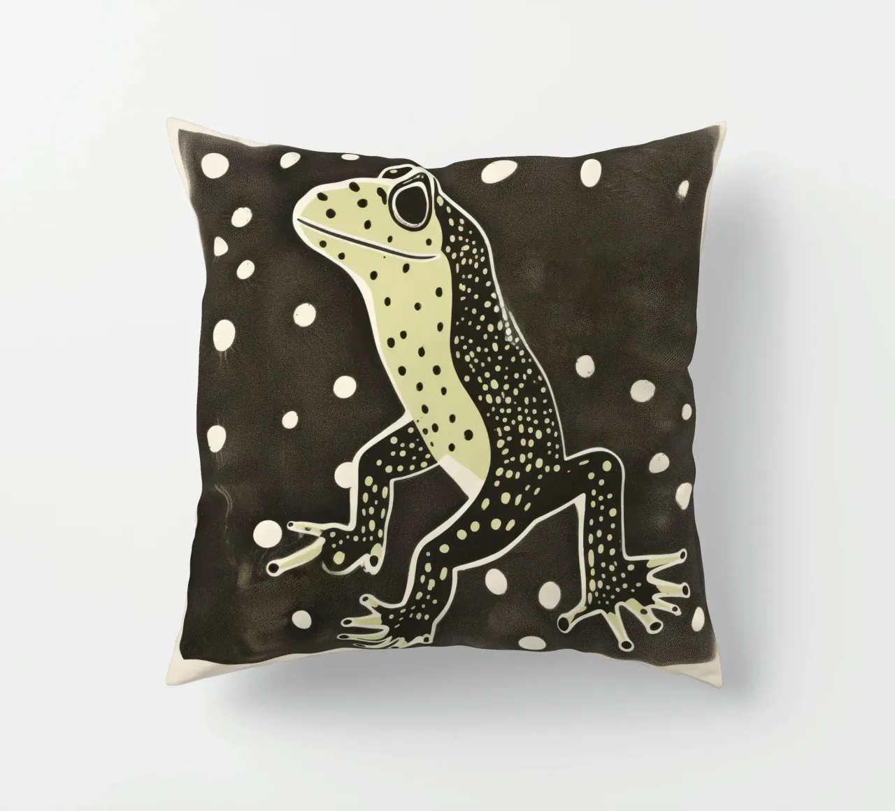 Geco verde 1 cuscino da Minimal Animal Art