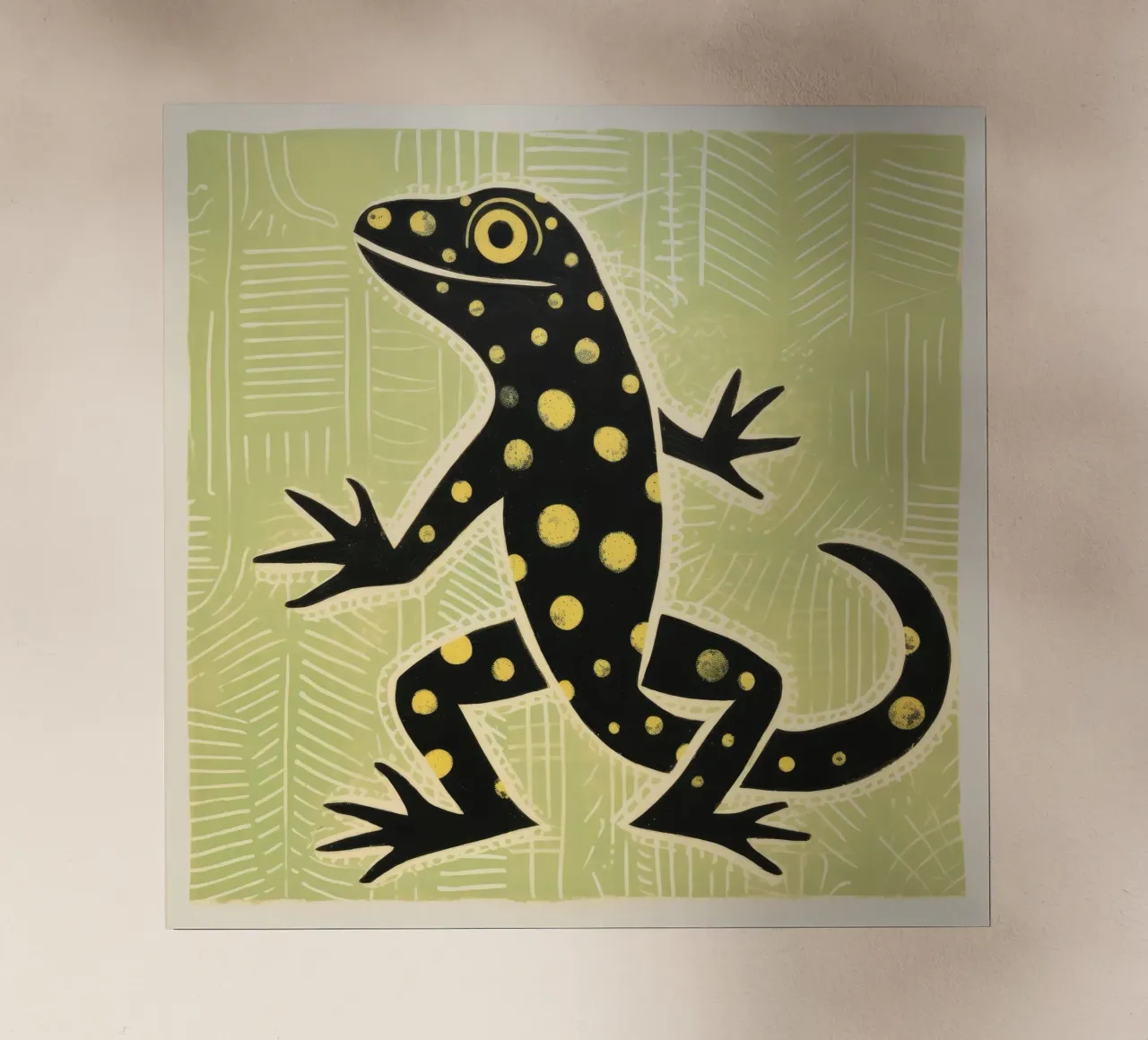 Geco verde 2 pellicola backlit da Minimal Animal Art