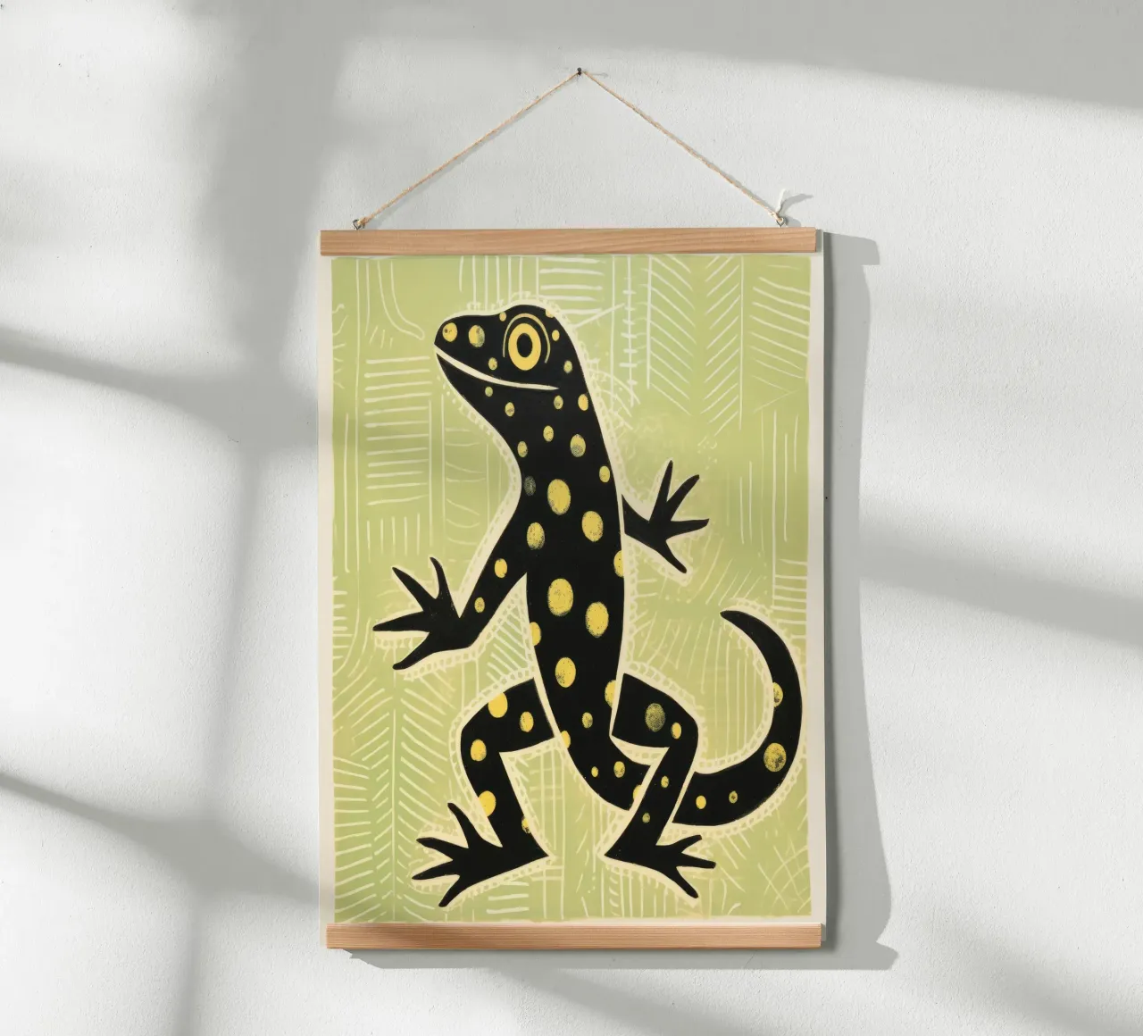 Geco verde 2 carta hahnemühle da Minimal Animal Art