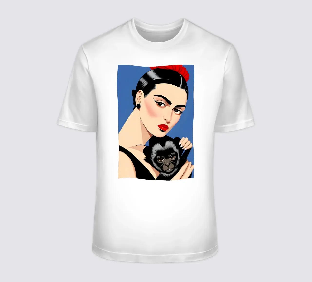 Frida Kahlo e la scimmia da compagnia t-shirt da ART DECO
