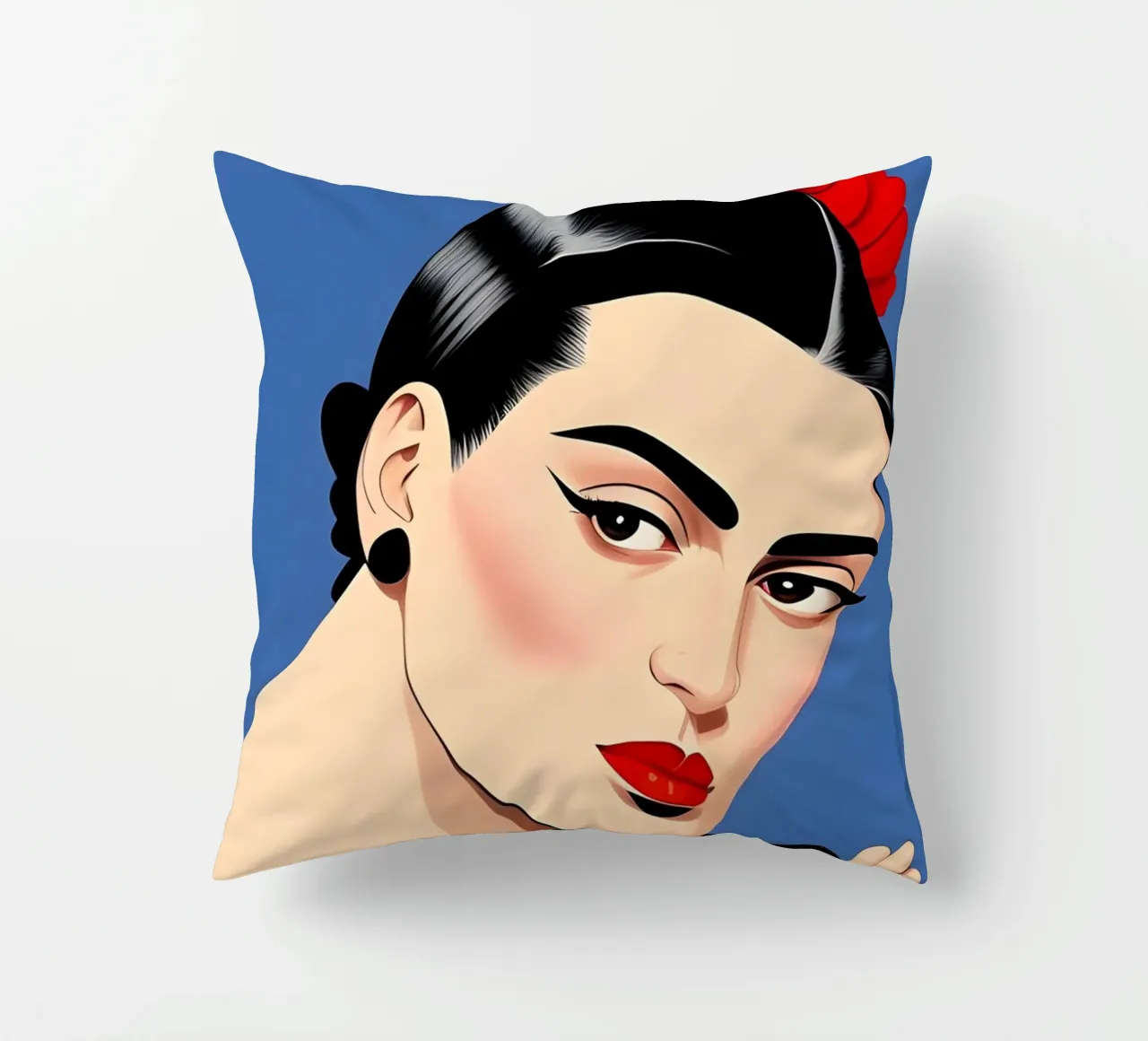 Frida Kahlo e la scimmia da compagnia cuscino da ART DECO