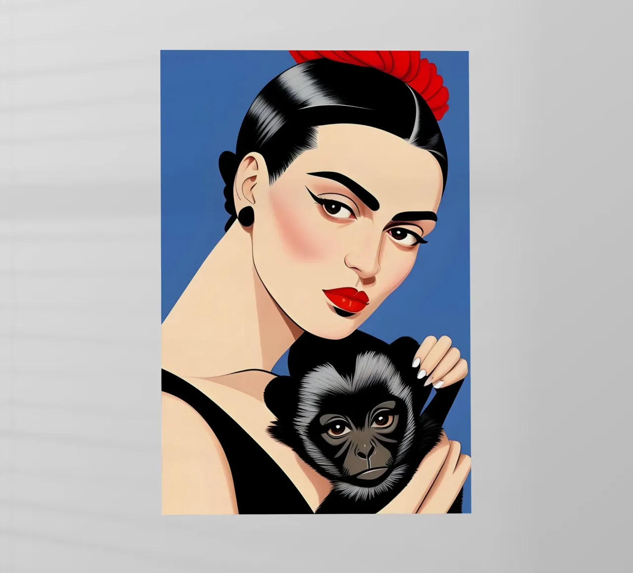 Frida Kahlo e la scimmia da compagnia pellicola backlit da ART DECO