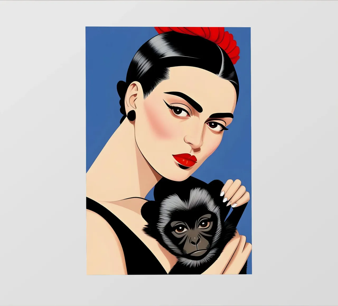 Frida Kahlo e la scimmia da compagnia pellicola backlit da ART DECO