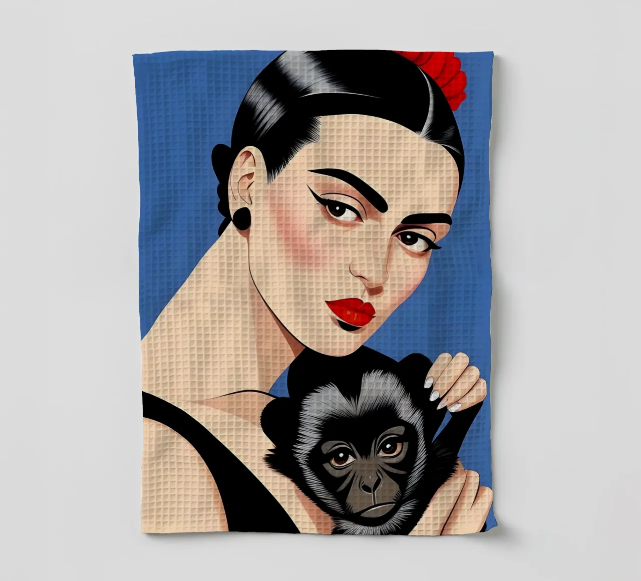 Frida Kahlo e la scimmia da compagnia canovaccio da cucina da ART DECO