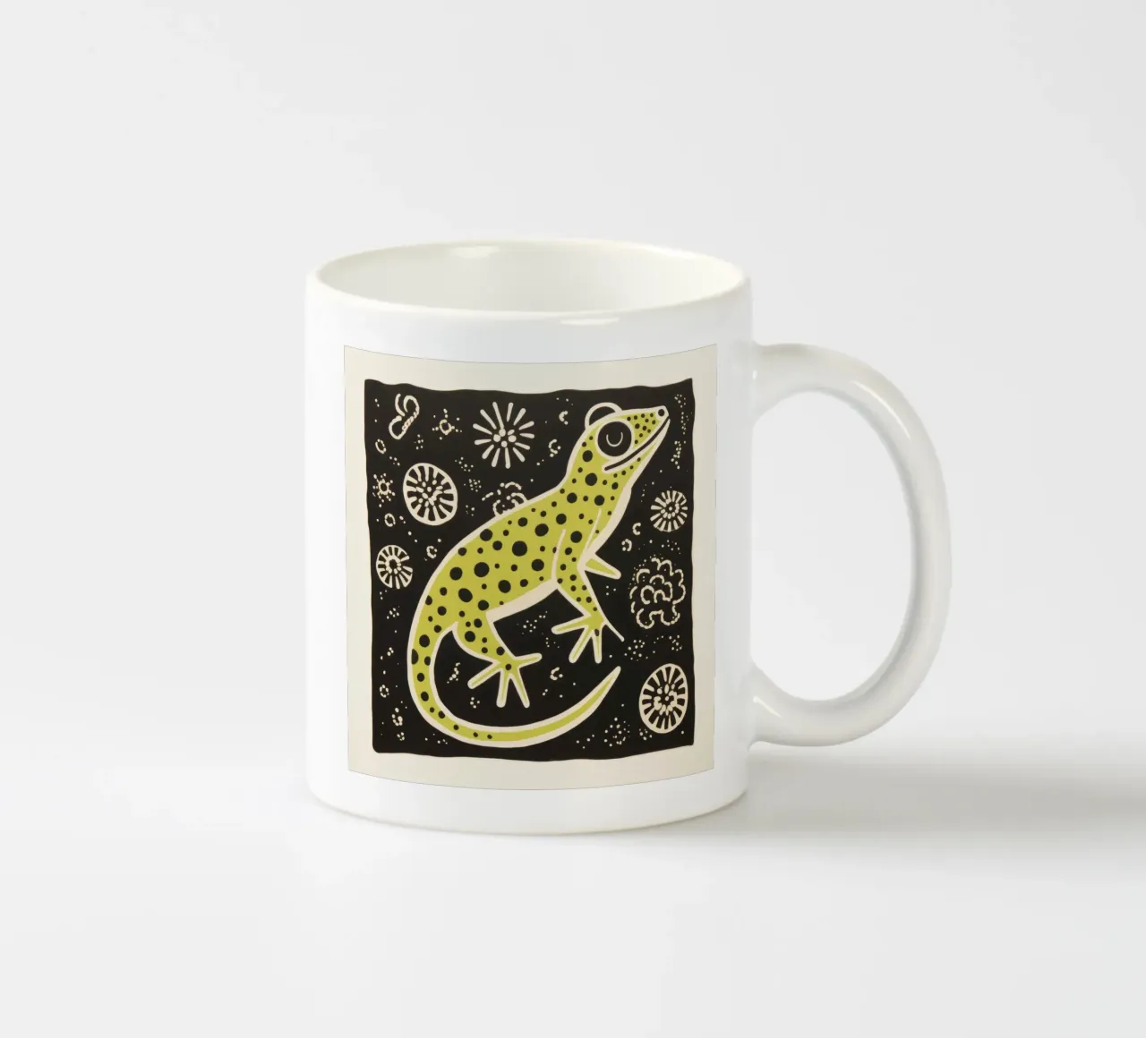Geco verde 3 tazza in ceramica da Minimal Animal Art