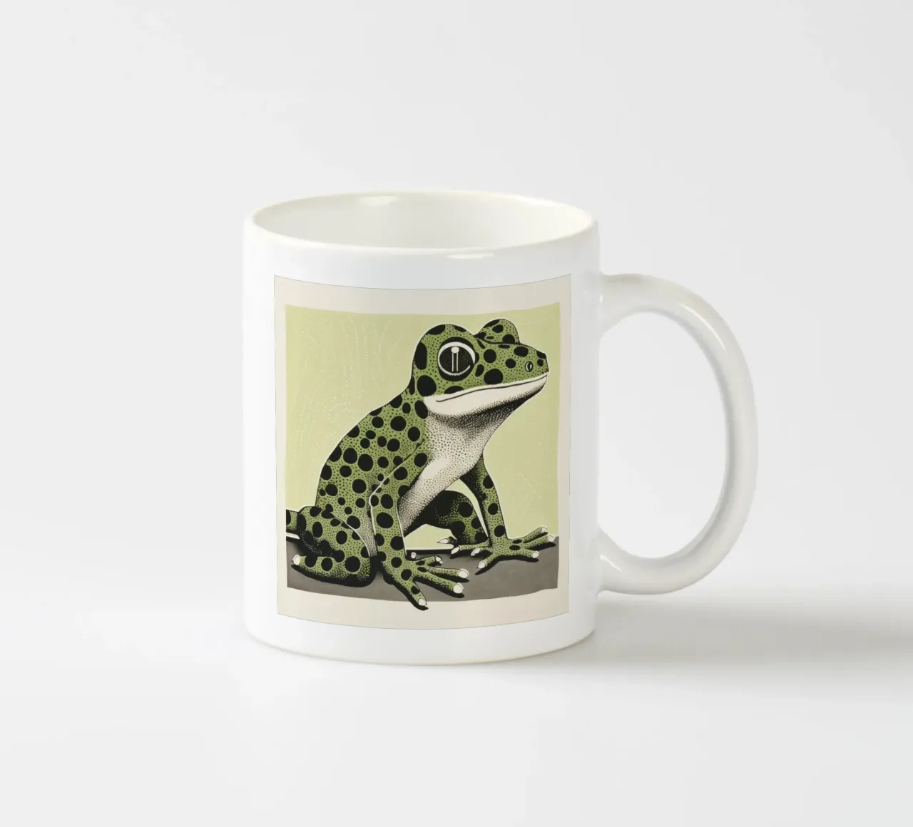 Geco verde 4 tazza in ceramica da Minimal Animal Art