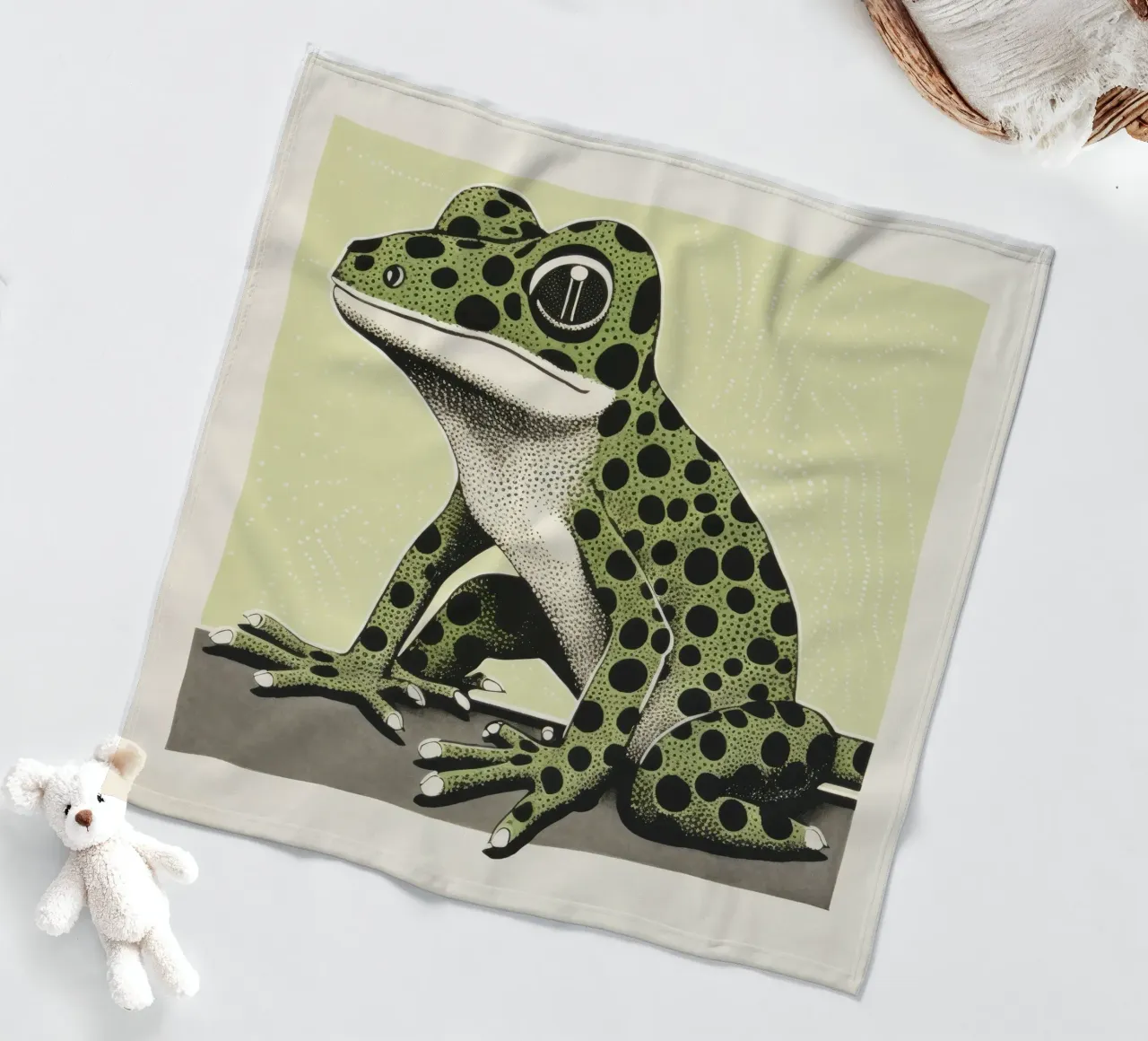 Geco verde 4 coperta in pile da Minimal Animal Art