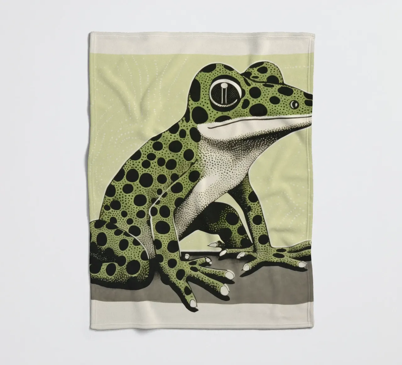Geco verde 4 coperta in pile da Minimal Animal Art