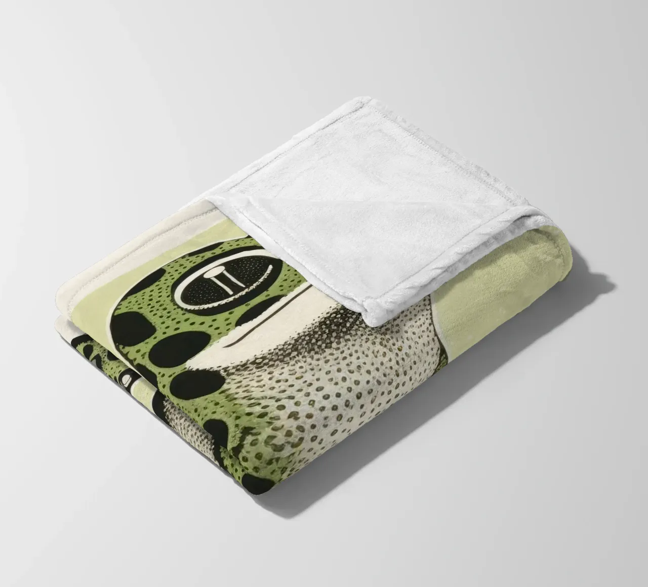 Geco verde 4 coperta in pile da Minimal Animal Art