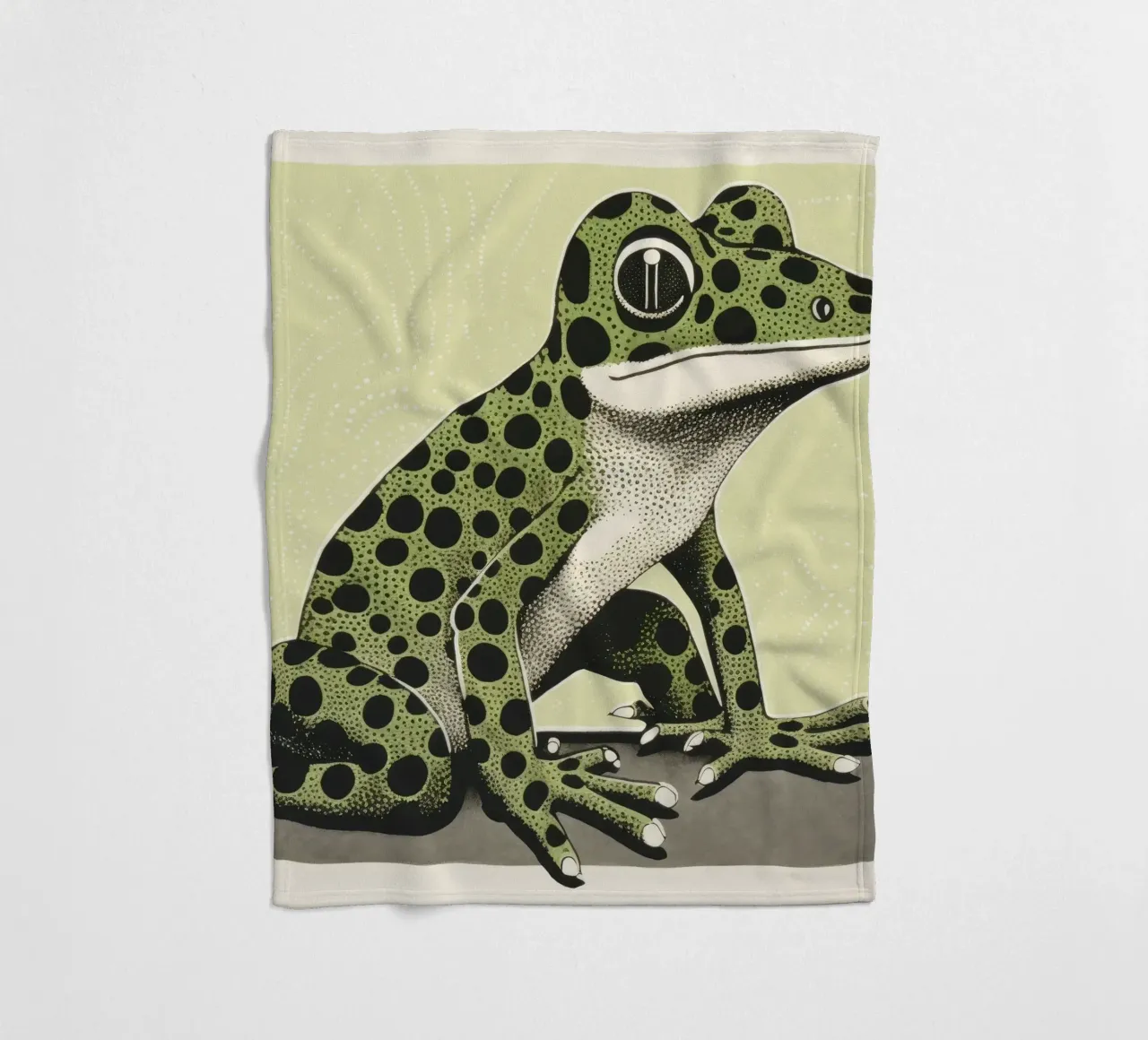 Geco verde 4 coperta in pile da Minimal Animal Art