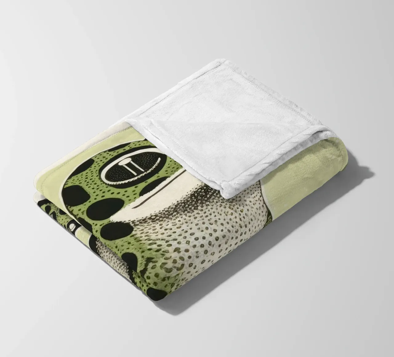 Geco verde 4 coperta in pile da Minimal Animal Art
