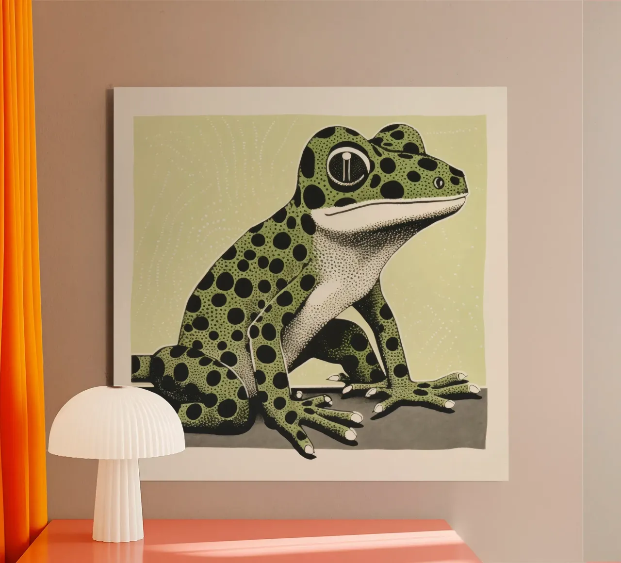 Geco verde 4 alluminio dibond da Minimal Animal Art