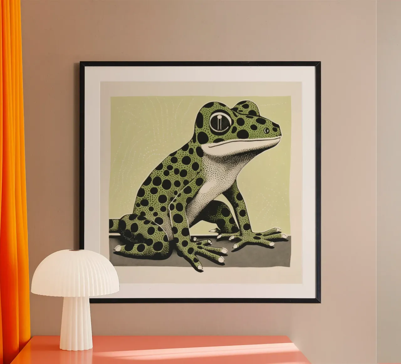 Geco verde 4 poster con telaio in alluminio da Minimal Animal Art