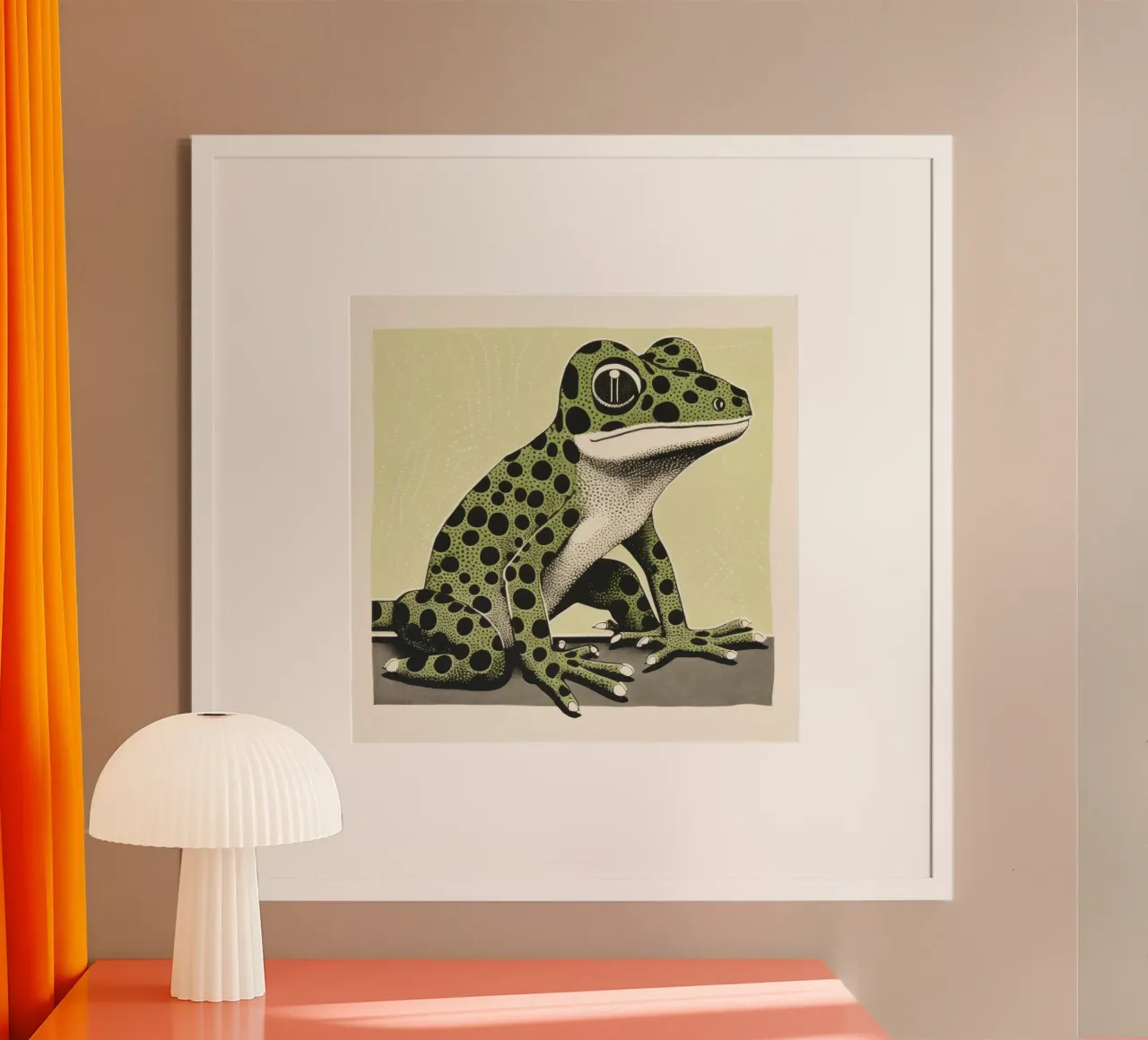 Geco verde 4 poster con telaio in alluminio da Minimal Animal Art