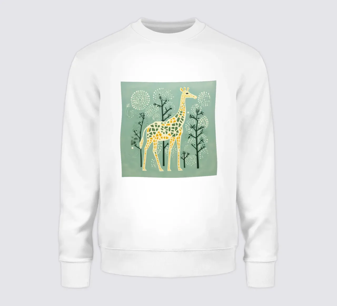 Giraffa verde 1 felpa da Minimal Animal Art
